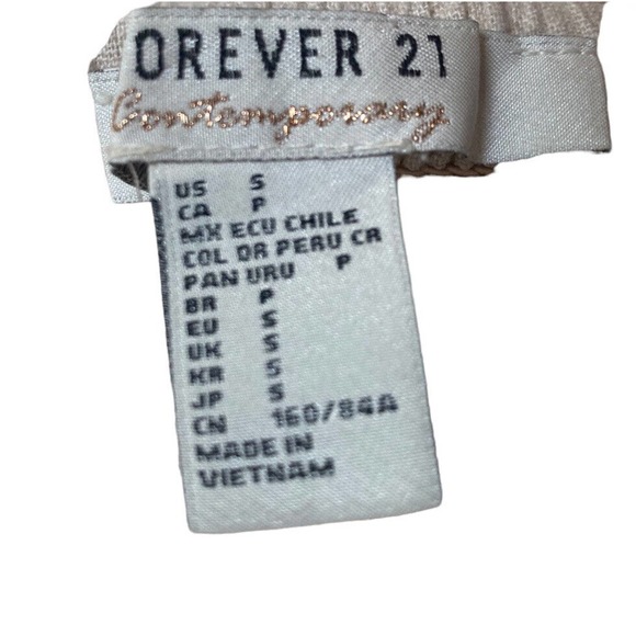 Forever 21 Beige Jumper‎ Dress Babydoll Pockets Sundress Small Button Midi - Picture 5 of 5